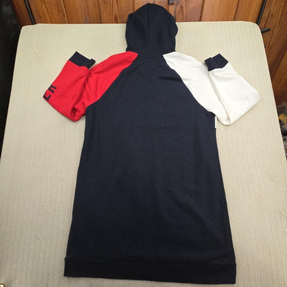 Tommy Hilfiger Denim Sweater‎ Dress Womens Medium Colorblock Hoodie Long Sleeve - Picture 8 of 11